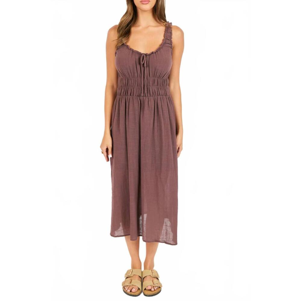 NEW SAGE & CLARE so cal midi dress in brown